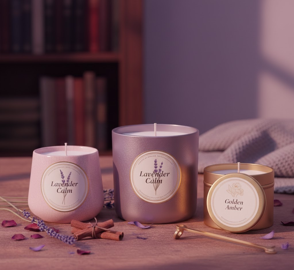 Lavender scented candle