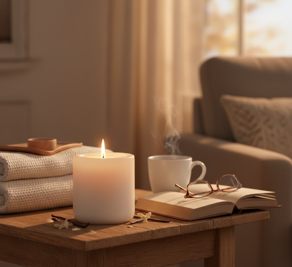 Vanilla scented candle