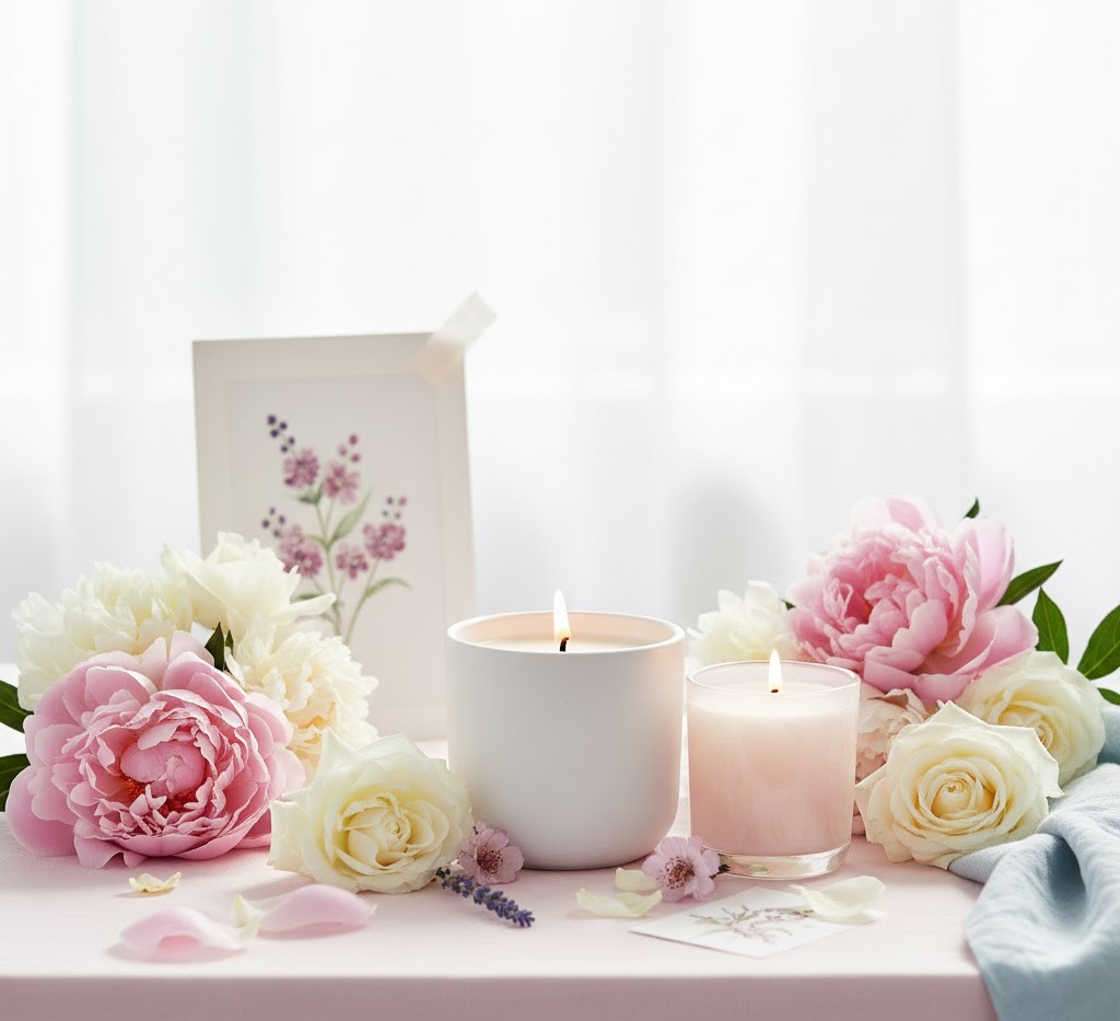 Floral scented candles