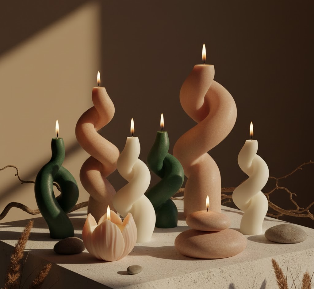 Organic sculptural candles